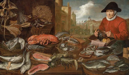 Um mercado de peixe